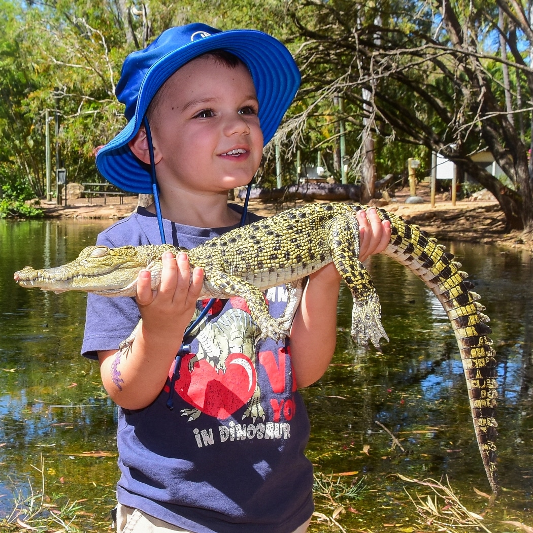 Lachie Smiles At A Crocodile!